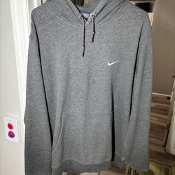 Nike Men’s XL Vintage Solo Swoosh Hoodie Pullover Charcoal Gray Cotton Retro
