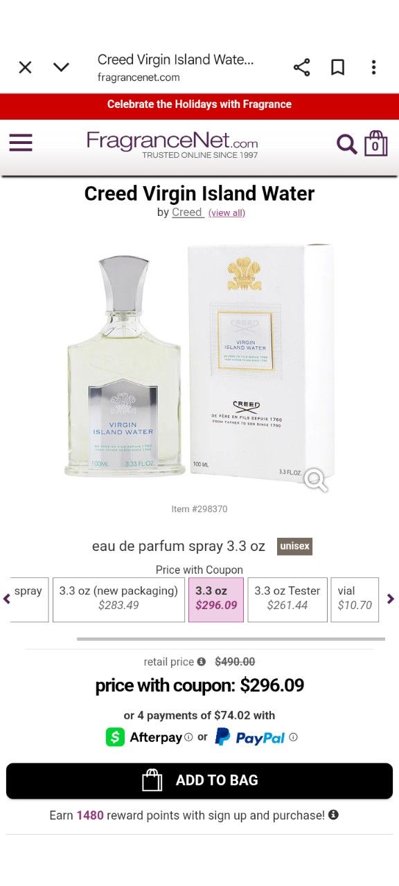 Creed Cologne Virgin Island