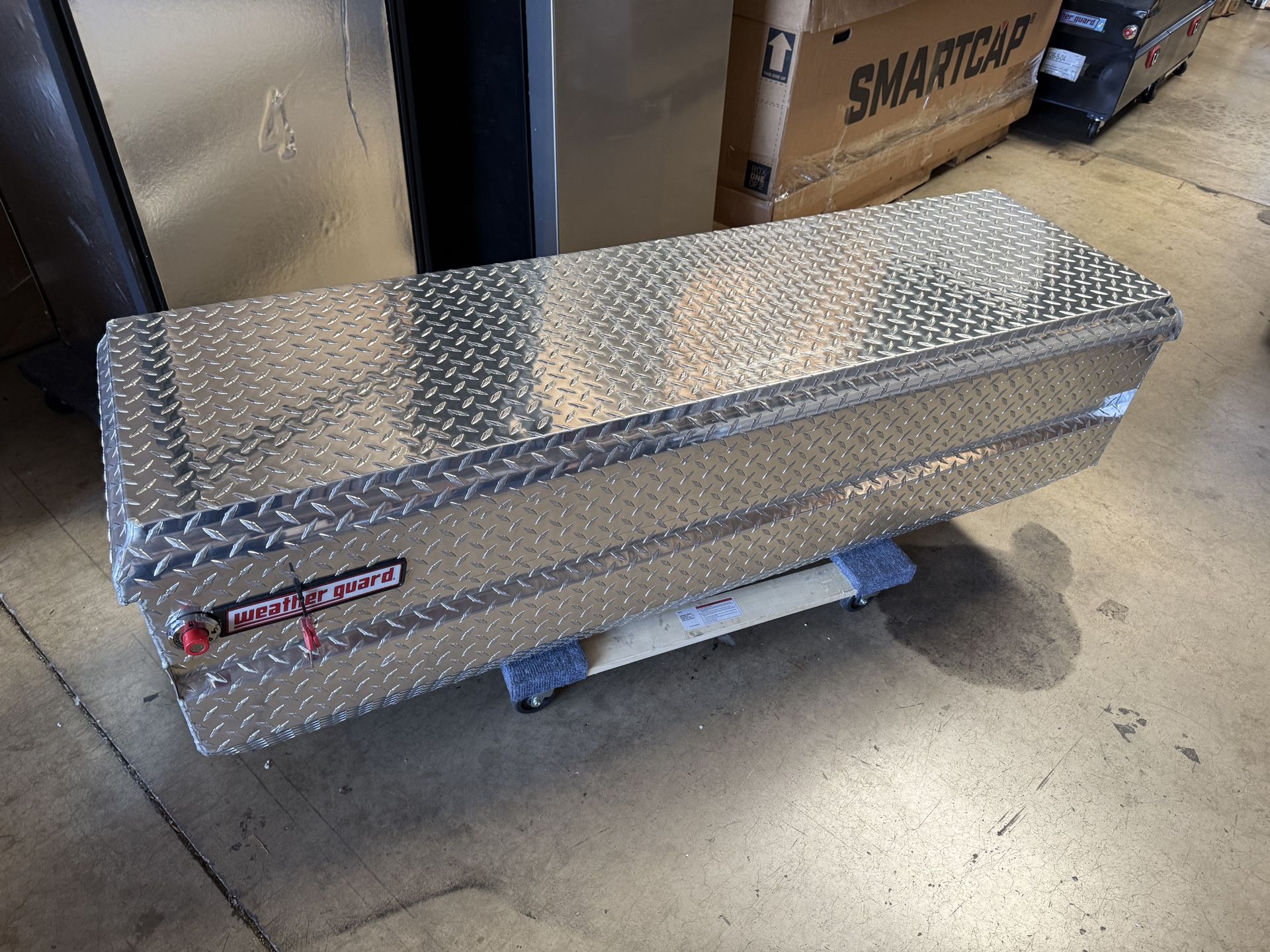 Weather Guard Tool Box 664-0-01 Chest; Single Lid; Diamond Tread; Bright Aluminum 19.25 x 62 x 20 #4