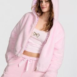Love Shack Fancy x PINK furry Jacket