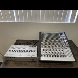 Behringer Eurorack MX 3242X 32 Input 4 Bus Mixing Console with Power Supply. WORKS MISSING KNOBS AS PICTURED