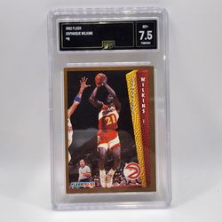 1992 Fleer Dominique Wilkins #8 GMA 7.5 NM+ Atlanta Hawks Basketball Card