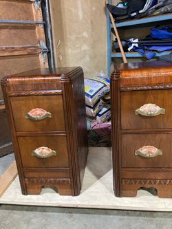 Art Deco Waterfall Night Stand Set