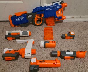 Nerf elite series with multiple attachments