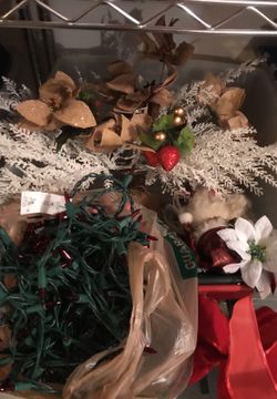 Christmas bin of items