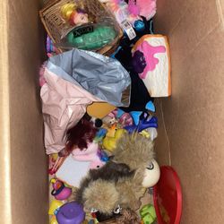 Box of Kids Toys - Toy Lot Bundle - Dolls, Leapfrog, Stuffed Animals