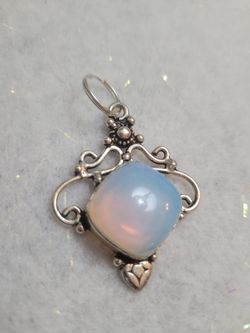 Large 925 Opal Moonstone Pendant