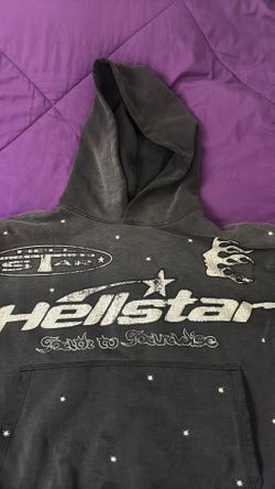 Hell star hoodie washed gray