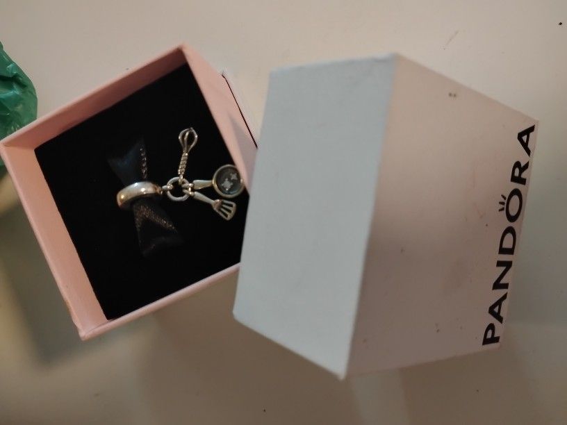 New In BoxPandora Silver Baking/Chef Charm Set - Whisk, Spatula, Mixing Bowl 925 Silver