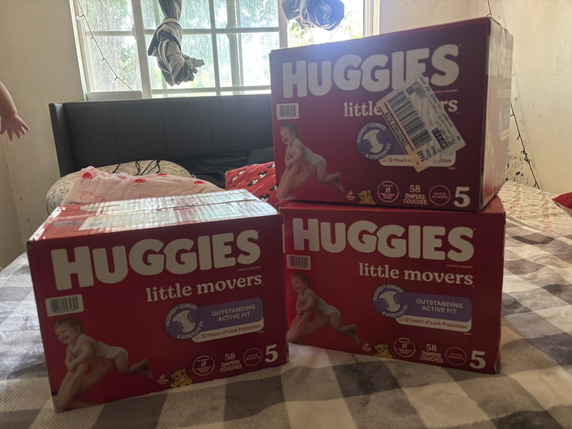 3 Huggies Boxes Size 5