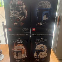 LEGO Star Wars Helmets - Captain Rex, Commander Cody, Jango Fett, ATAT Pilot