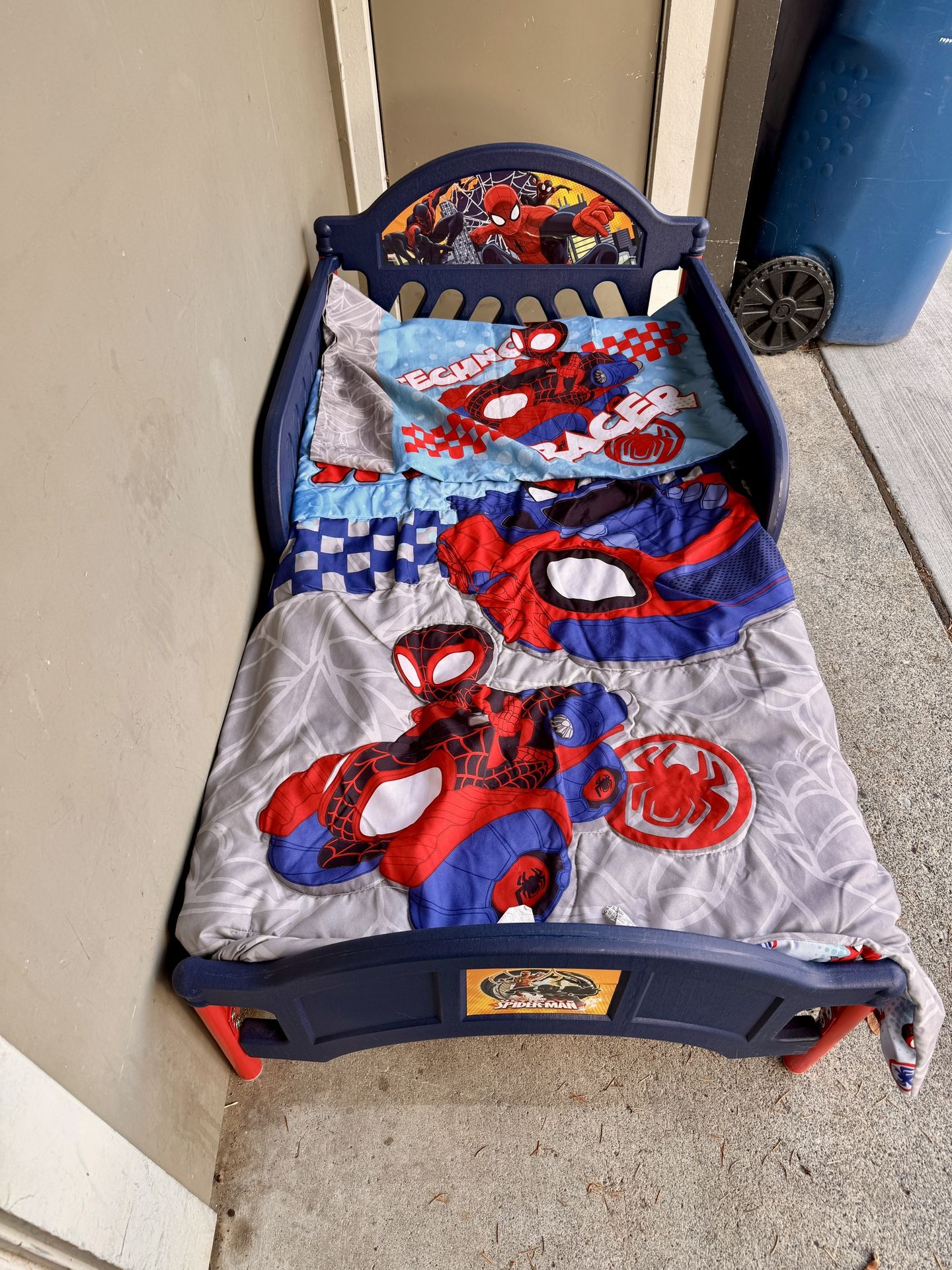 Spider-Man Toddler Bed, Mattress, And Bed Sheet Set