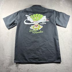 Dickies x Green Day Button Workwear Short Sleeve Men’s M Gray Paradise Shirt #7A