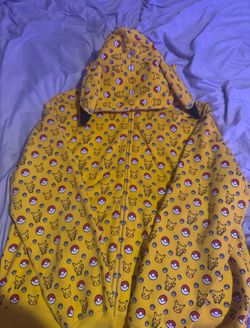 Mens Bape X Pokémon Yellow Hoodie Sz Large