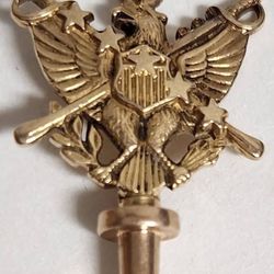 VINTAGE 10K AND 14K GOLD U.S. ARMY WATCH FOB KEY CHARM PENDANT COD 2ND RGT