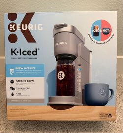 Keurig K-Iced Coffee Maker, Single Serve K-Cup Pod Iced Coffee Maker, With Hot and Cold Coffee Capabilities, Brews Any K-Cup Pod, Gray