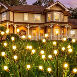 4Pack Total 32LED Solar Garden Lights - Solar Garden Lights Outdoor, Firefly Lights, Warm White