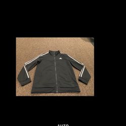 Adidas Full Zip Black Track Jacket Girls Size L 14/16   
