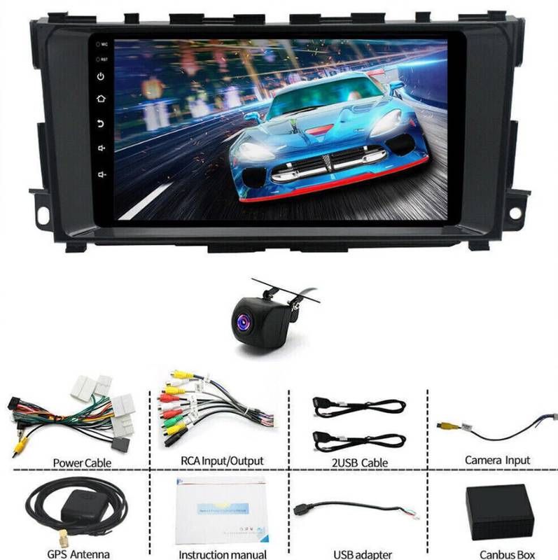 Carplay Car Radio Android 12 GPS Stereo Camera for 2013-2018 Nissan Altima Apple