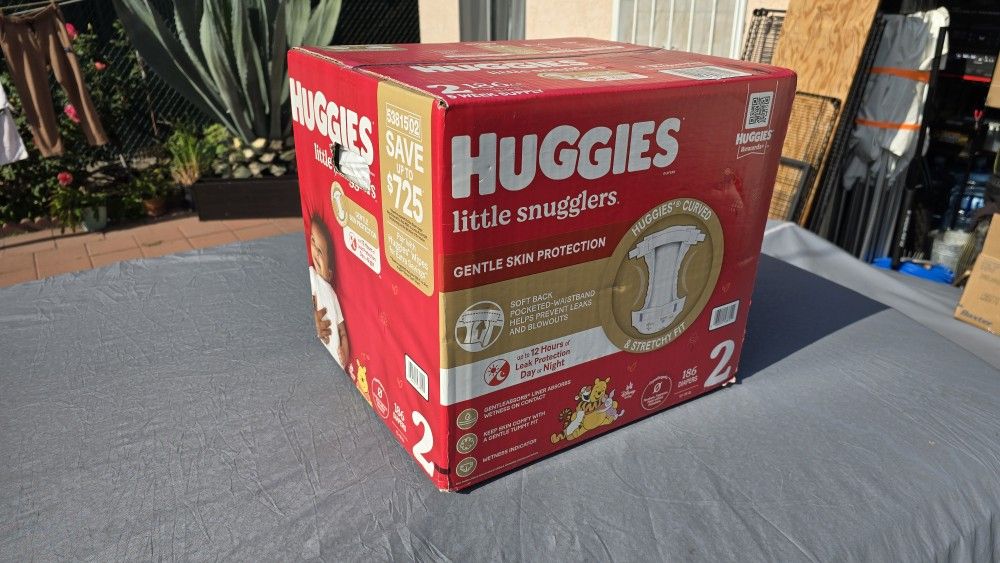 Huggies Little Snugglers Size 2 Disney Diapers 186 Count NEW SEALED
