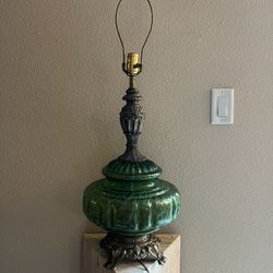 Vintage 1960-70 Green Glass Lamp