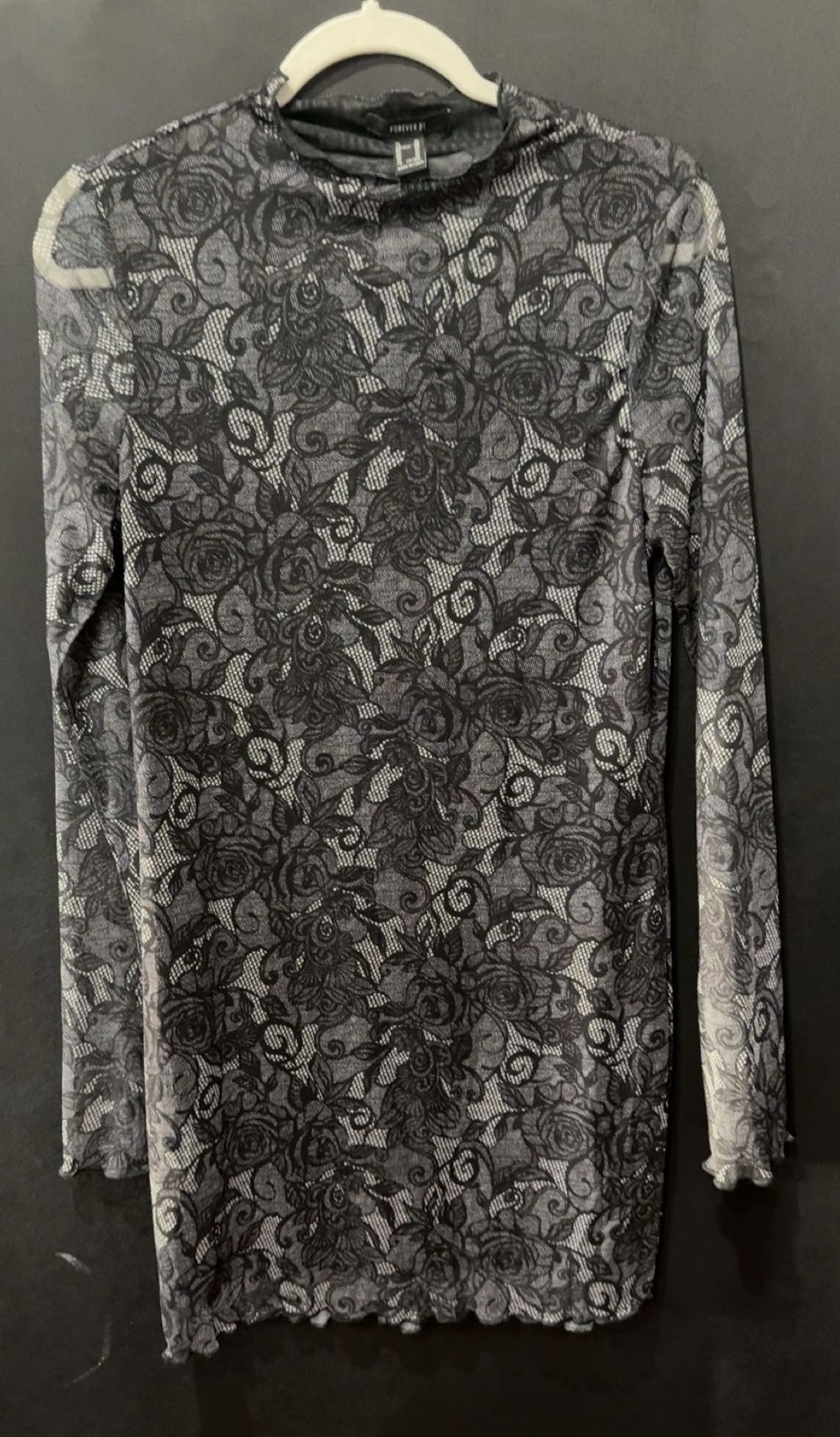 Black See-Through Lace Layering Top – Forever 21