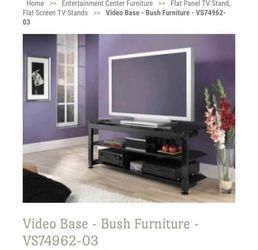 Bush furniture- black glass tv stand