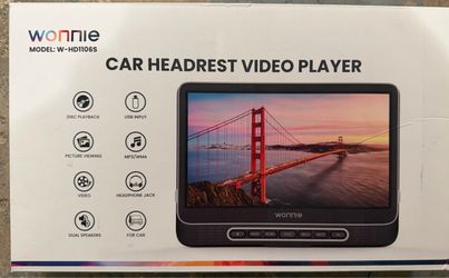 WONNIE W-HD1106S 12” Car Headrest DVD Video Player