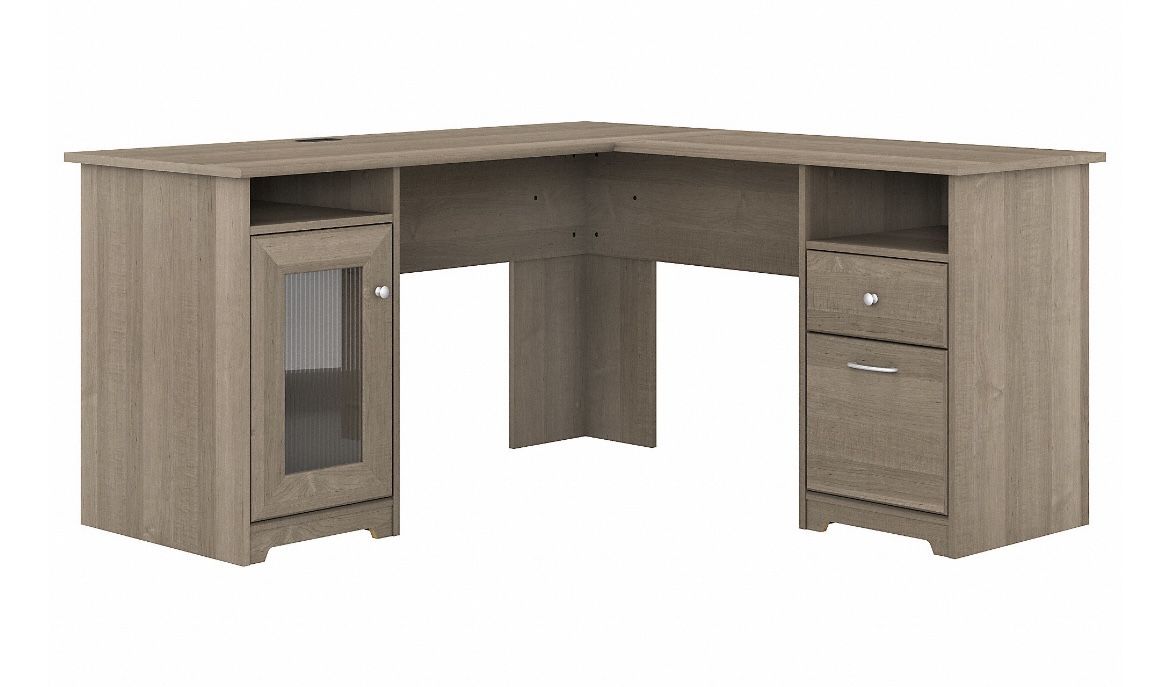 L Desk With File Cabinet