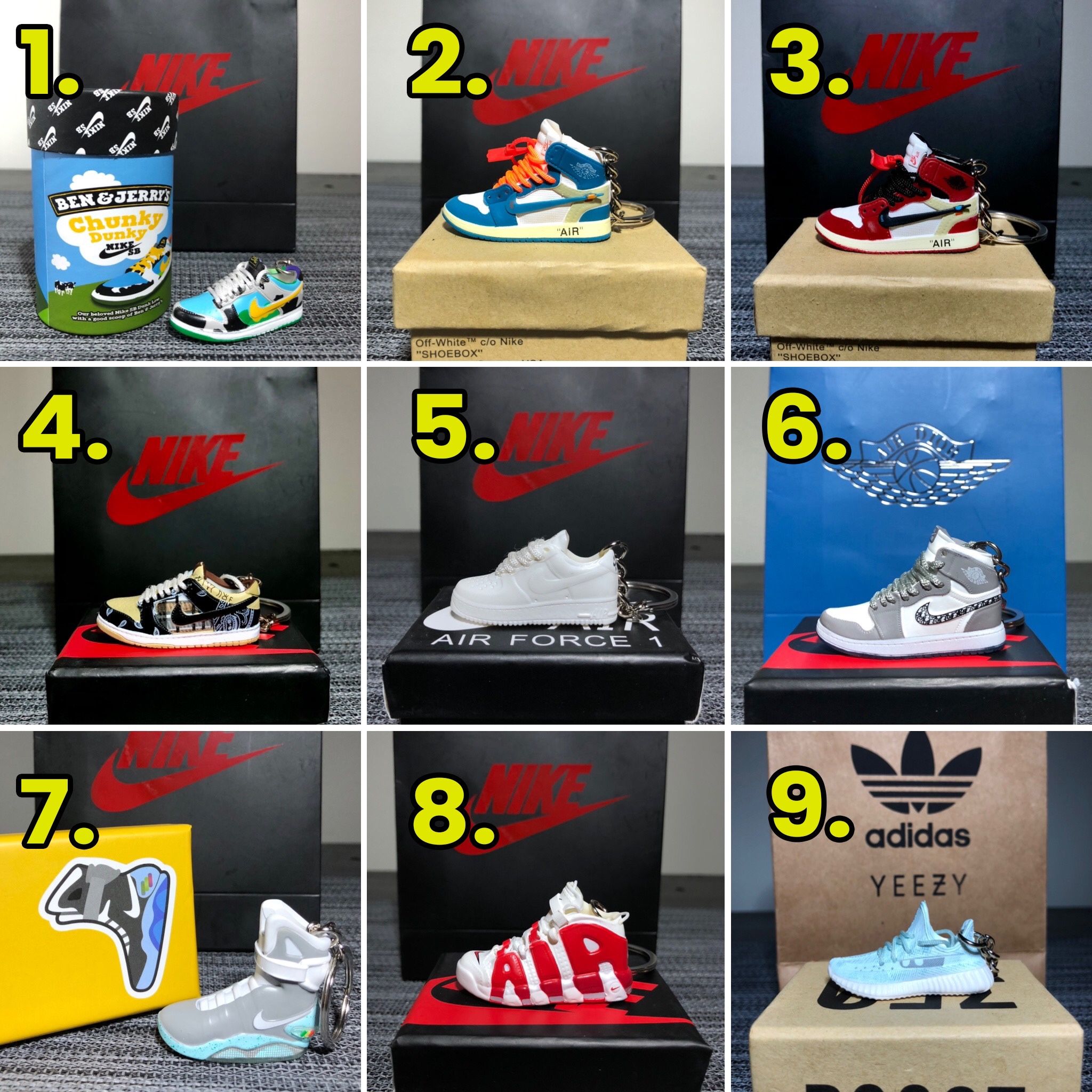 Mini sneaker 3D Keychain BEST QUALITY, ALL BRANDS, USA SELLER