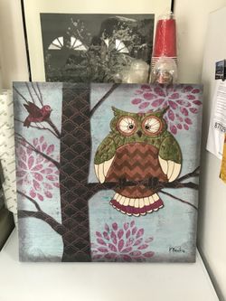 Owl picture frame 24x24 (Like New) - $15
