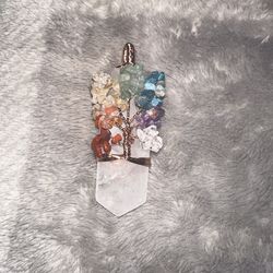 Real Crystal Tree of Life Pendant