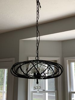 Kitchen Chandelier- Black Metal