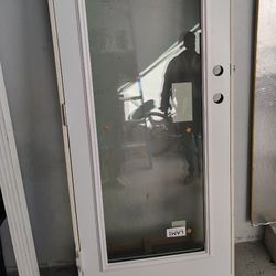 NEW Masonite 73988 HVHZ 32" x 80" Left Hand Outswing Steel Impact Front Door Exterior No Brickmold White Hurricane