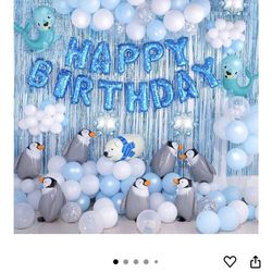 penguin/winter themed birthday/holiday decor