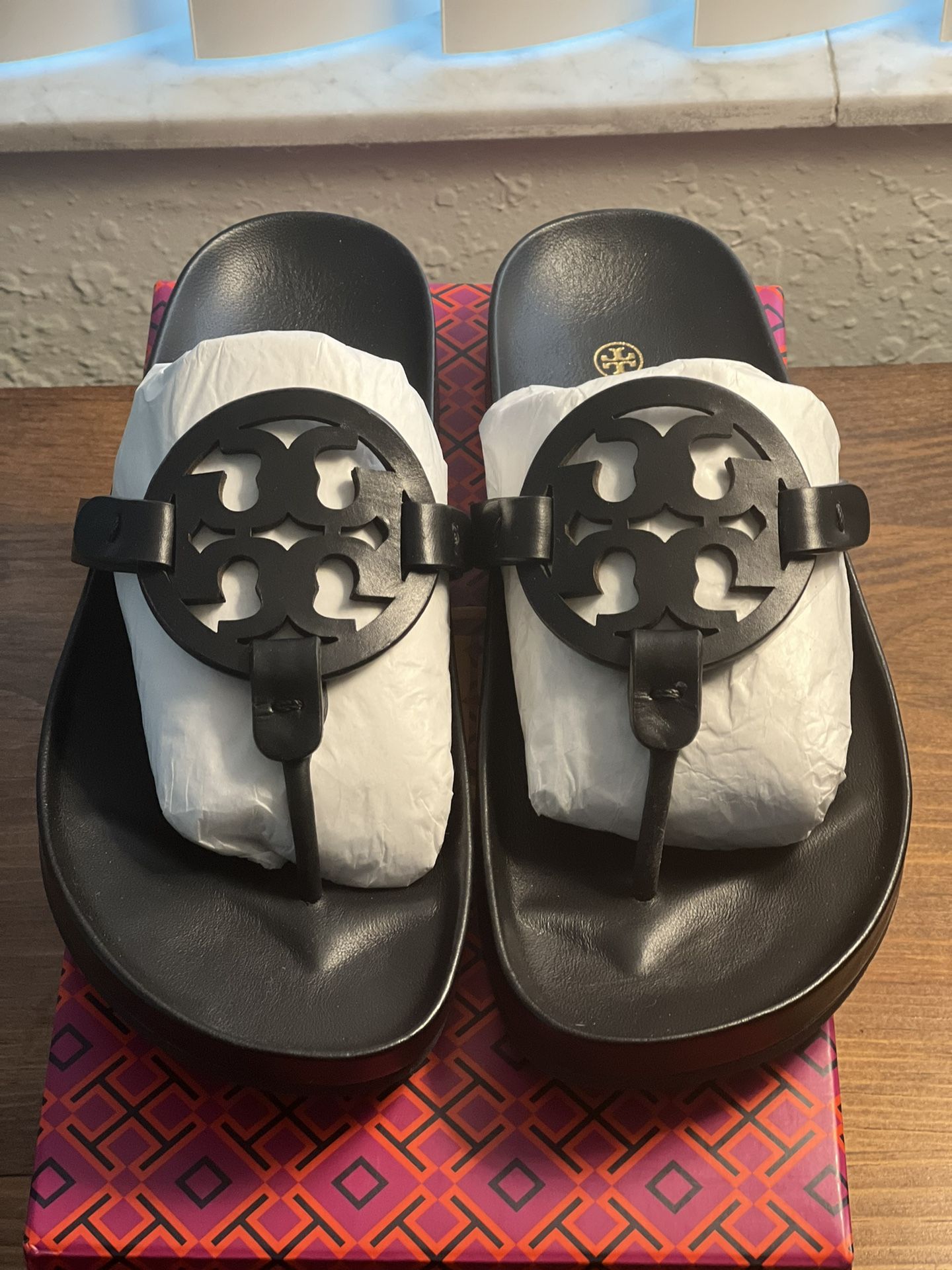 Tory Burch Miller Cloud Sandals -black - sz9