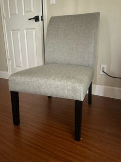 Modern Gray Fabric Side Chair / Desk Accent Chair 45” depth x 21” width x 35 high