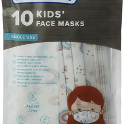 Pack Of 10 Disposable Kid’s Face Mask Age 6-12years Old