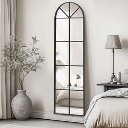 New Arched Full Length Windowpane Mirror