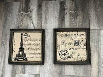 Framed Wall Art Decor Paris Theme Set Of 2