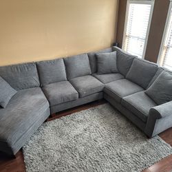 Havertys Dark Gray Sectional Couch