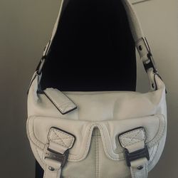 MICHAEL KORS Small/Med White Leather Hobo Excellent Cond