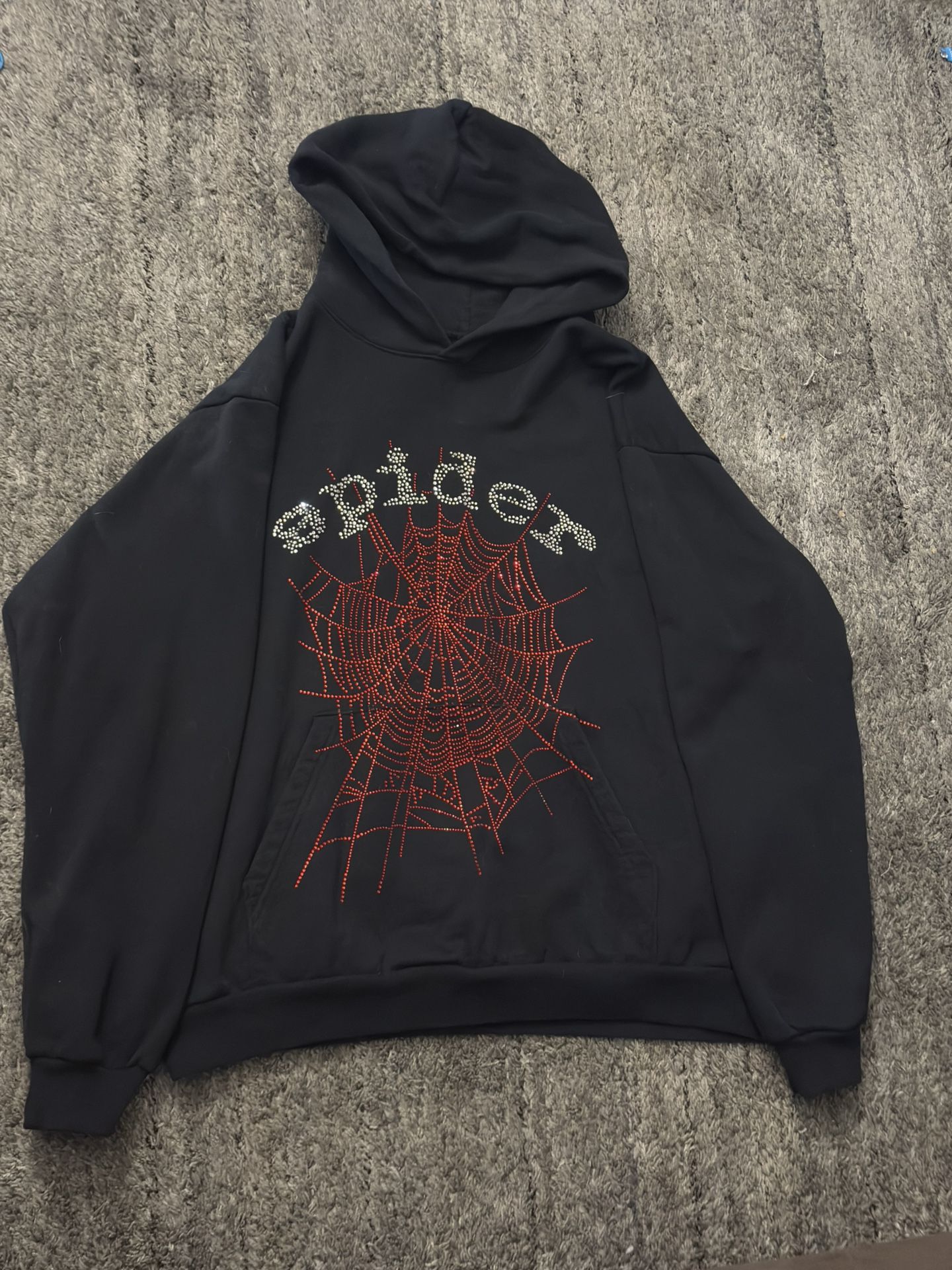 Sp5der OG Rhinestone hoodie black