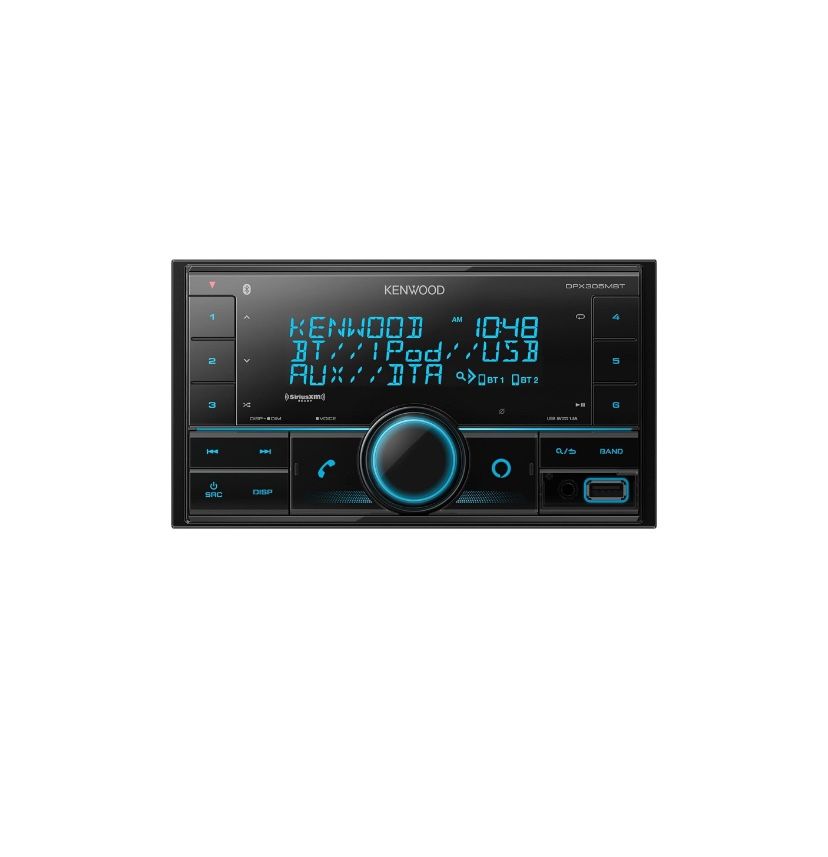 Kenwood DPX305MBT Double DIN in-Dash Digital Media Receiver with Bluetooth (Does not Play CDs) | Mechless Car Stereo Receiver | Amazon Alexa Ready - B