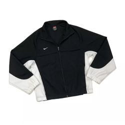 VINTAGE NIKE JACKET SMALL S YOUTH BLACK WINDBREAKER SWOOSH TRAVIS SCOTT FULL ZIP