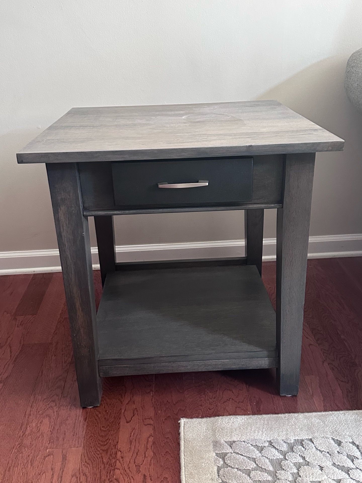 Wooden side table with drawer