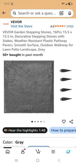 VEVOR Garden Stepping Stones 16-Pack Grey