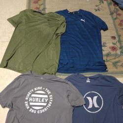 4 Large Hurley And Nike Shirts
