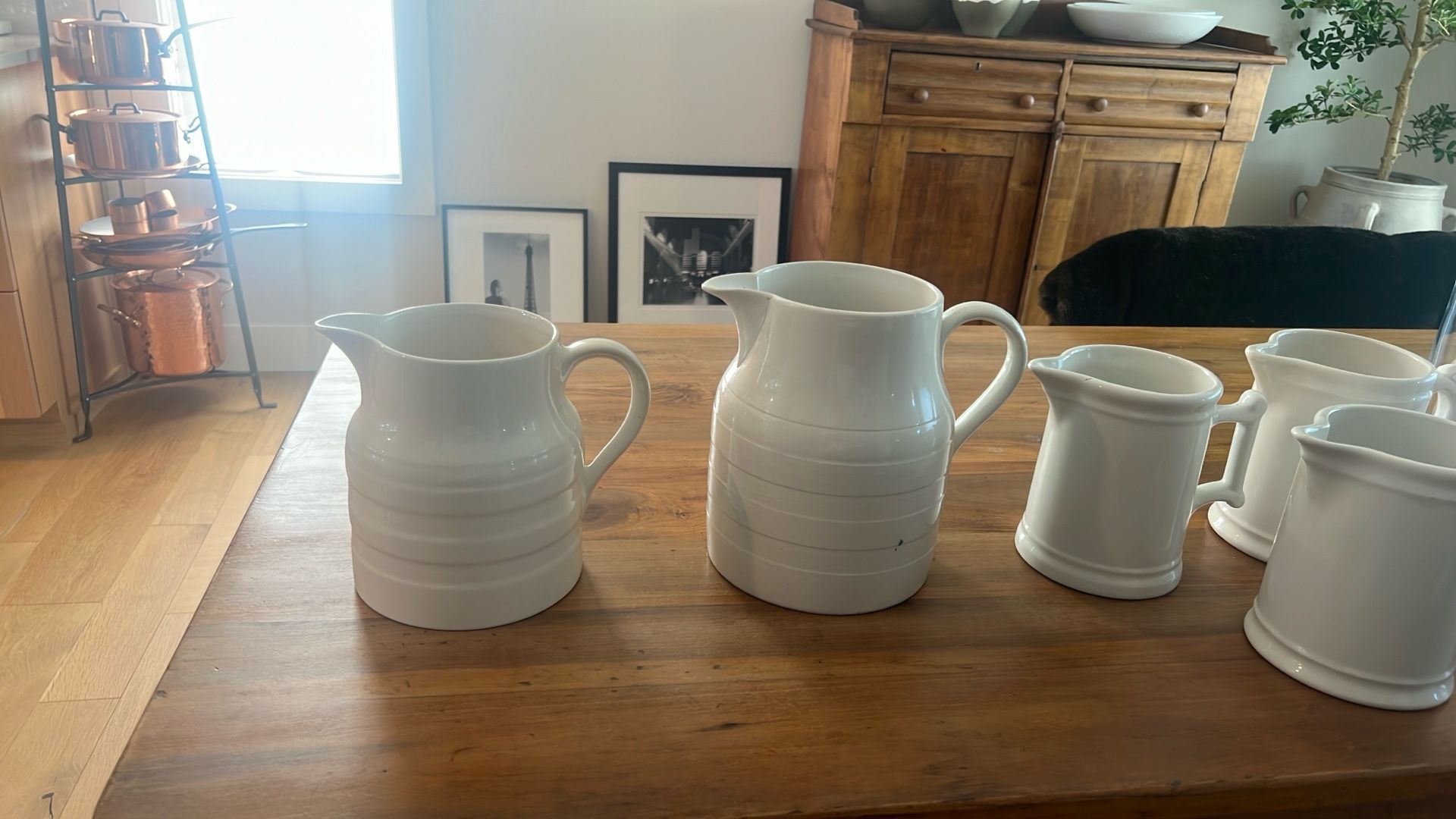 Set Of Antique English Ironstone Pitchers