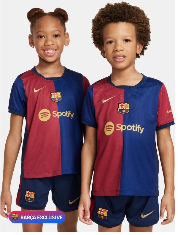 Kids Barcelona Soccer Kit Size S M L XL Kids